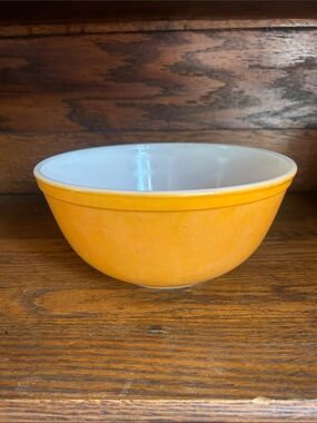 Vintage Yellow Mixing Bowl - orange 403 Ceramic Bowl